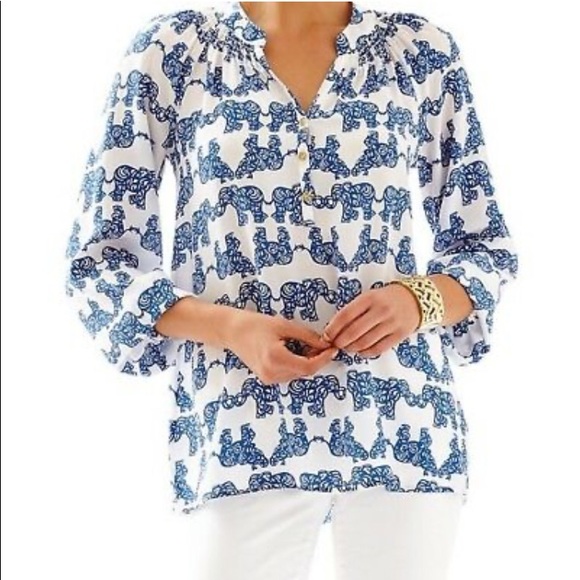Lilly Pulitzer Tops - Lilly Pulitzer Elsa “Pack Your Trunk” Blouse